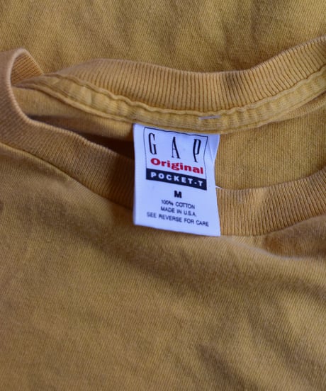 Used Gap Pocket T-shirt Made in USA Yellow 04-532