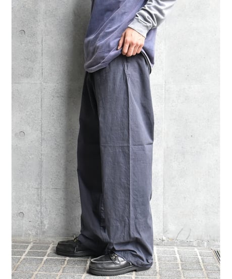 Los Angeles Apparel Cotton Poplin Wide Leg Pants Dolphin Blue