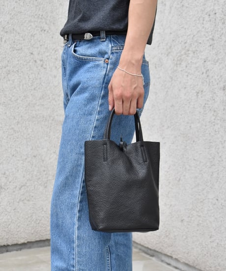 MARLON FIRENZE Calf Leather Mini Shopper Bag Nero