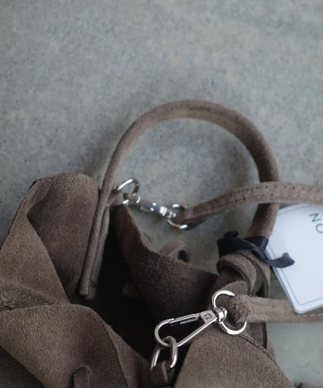 MARLON FIRENZE Calf Leather Mini Shopper Bag Taupe Suede