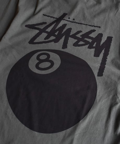 Used Stussy 8 Ball S/S Tee Pigment Dyed Green 04-521