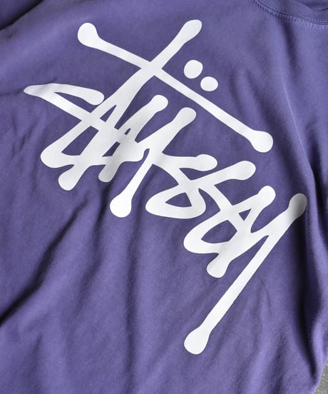 Used Stussy Logo Print S/S Tee Purple 04-519