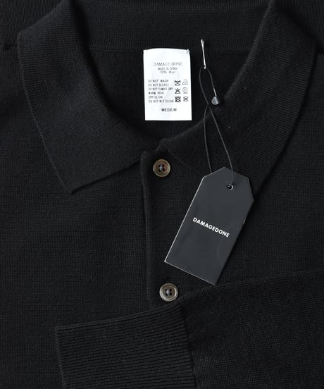 Damagedone High Gauge Merino Wool Knit Polo