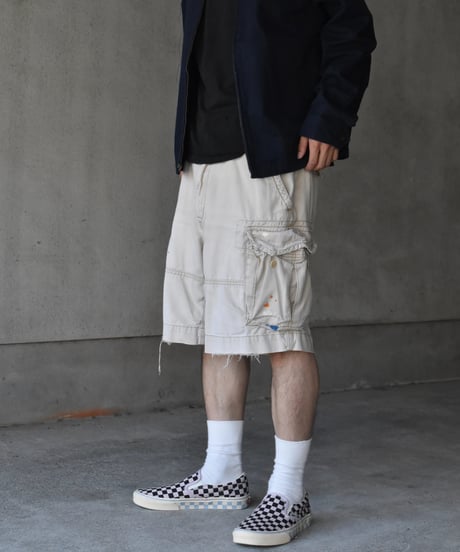 Used Painted Polo Ralph Lauren Cargo Shorts "Khaki" 03-223