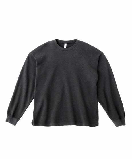 Los Angeles Apparel Garment L/S Heavy Thermal Crew Neck Vintage Black
