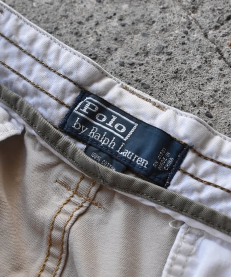 Used Painted Polo Ralph Lauren Cargo Shorts "Khaki" 03-223