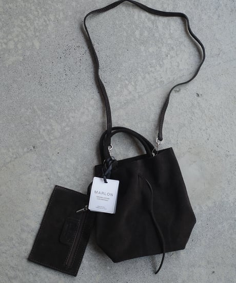 MARLON FIRENZE Calf Leather Mini Shopper Bag Cioccolato Suede