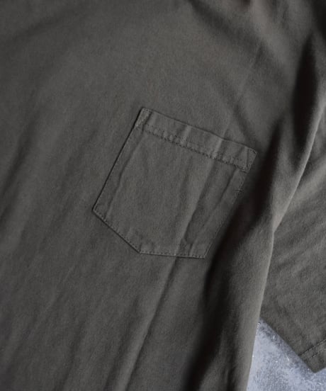 Used Stussy Logo Print Pocket S/S Tee Olive 04-515