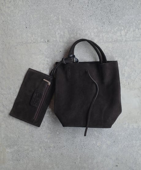 MARLON FIRENZE Calf Leather Mini Shopper Bag Cioccolato Suede