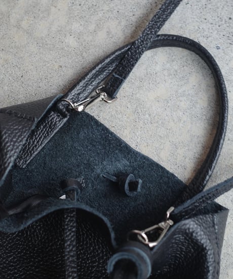 MARLON FIRENZE Calf Leather Mini Shopper Bag Nero