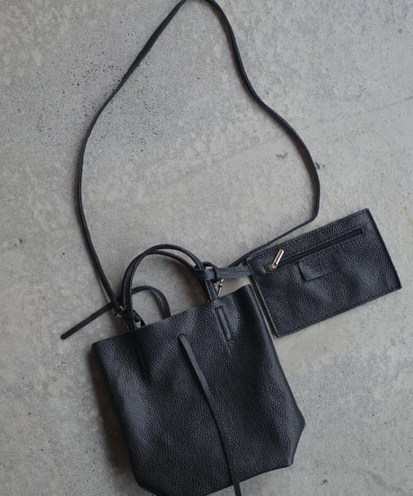 MARLON FIRENZE Calf Leather Mini Shopper Bag Nero