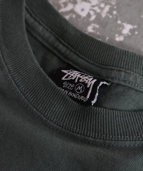 Used Stussy 8 Ball S/S Tee Pigment Dyed Green 04-521