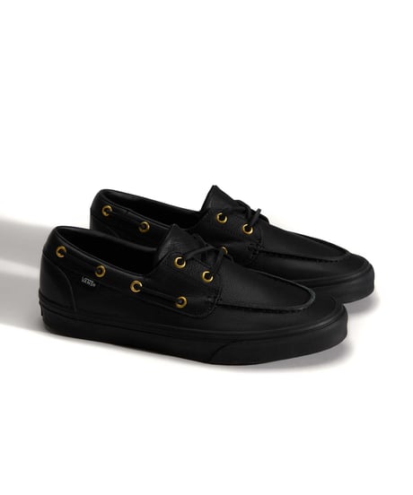 VANS 2-Eyelet Boat Shoe Leather Black