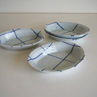 染付楕円鉢／砂田政美