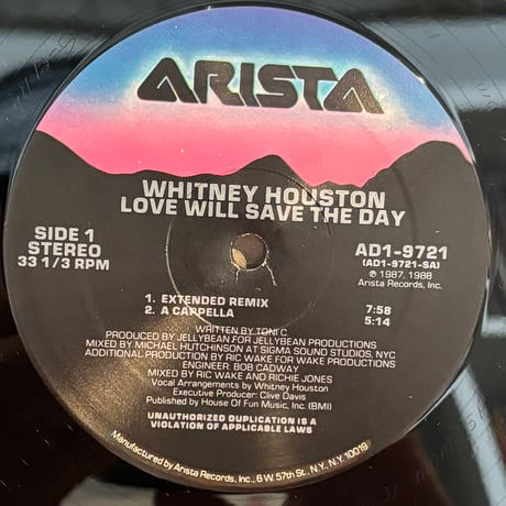 Whitney Houston / Love Will Save The Day (12")