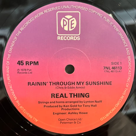 Real Thing / Rainin' Through My Sunshie（12")