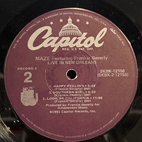 Maze Featuring Frankie Beverly / Live In New Orleans (2LP)