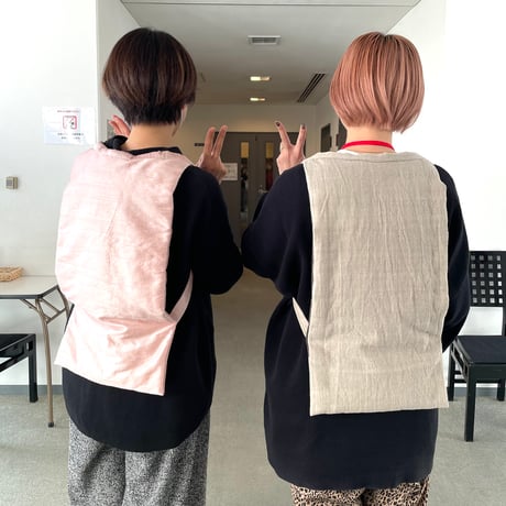 真綿おいね仕立て上がり品　オーガニックコットンダブルガーゼ　ブラウンベージュFREE