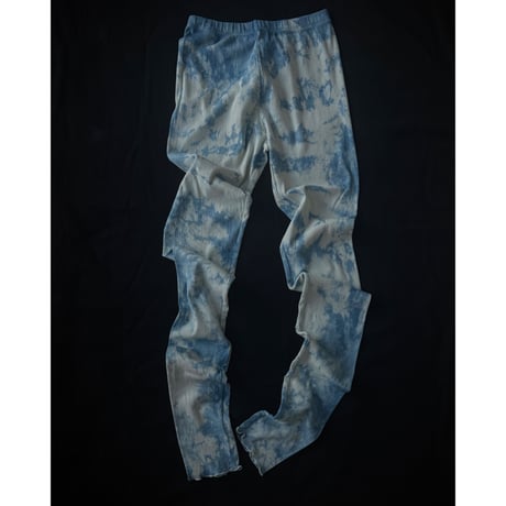 NO.86  COTTON SILK RIBBED SLIM PANTS  藍  -花影-