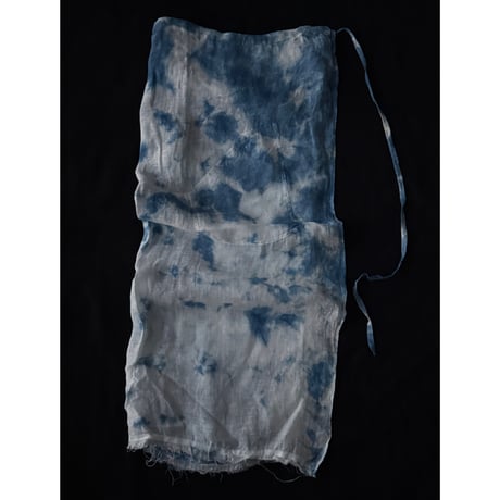 NO.98  LINEN GAUZE WRAP SKIRT  藍  -花影-