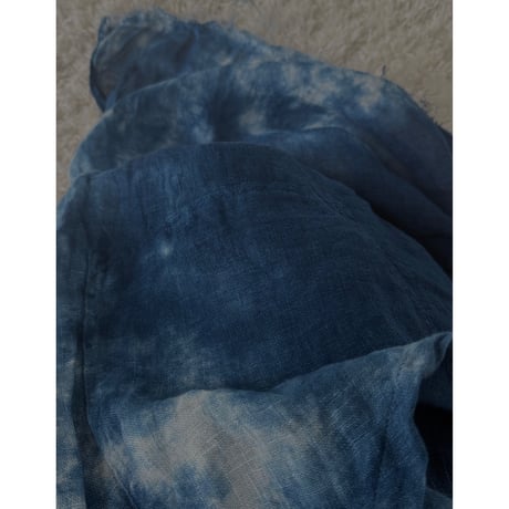 NO.98  LINEN GAUZE WRAP SKIRT  藍　淡い-陰陽-