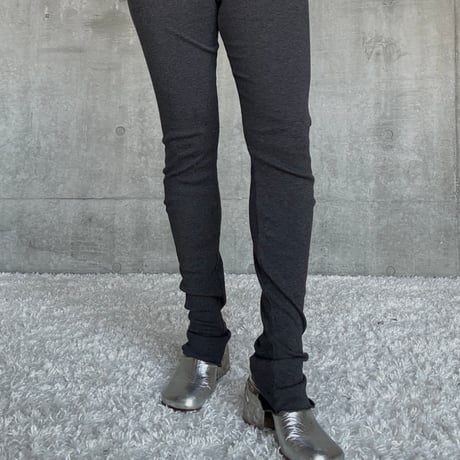 NO.86  COTTON SILK RIBBED SLIM PANTS  濃灰(無地)