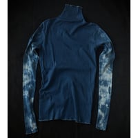 NO.85  COTTON SILK RIBBED TOP  藍  -陰陽-   濃い / 淡い