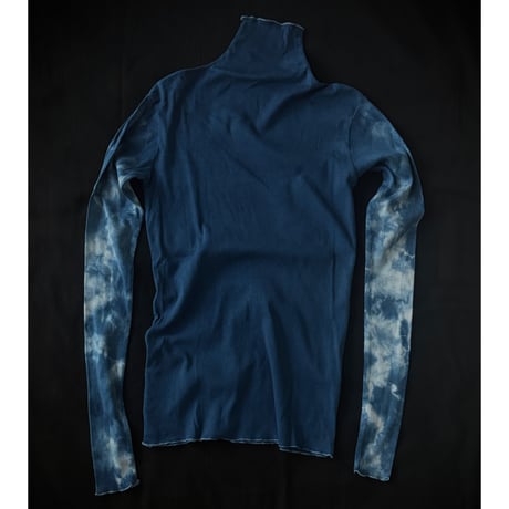 NO.85  COTTON SILK RIBBED TOP  藍  -陰陽-   濃い / 淡い