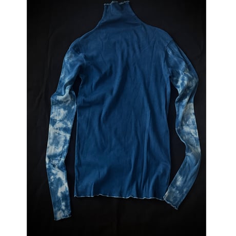 NO.85  COTTON SILK RIBBED TOP  藍  -陰陽-   濃い / 淡い