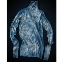 NO.85  COTTON SILK RIBBED TOP  藍  -花影-