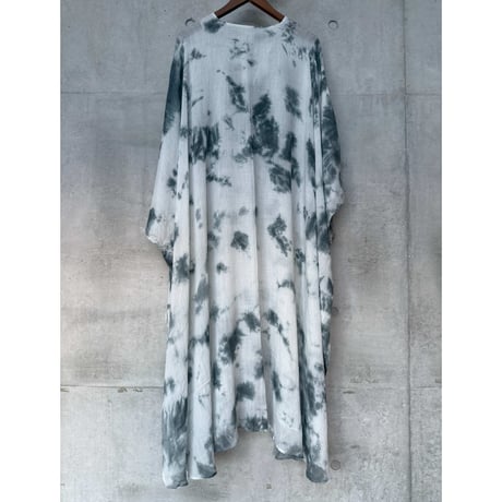 NO.64  RAMIE KAFTAN DRESS  炭色　-花影-【SIZE0】