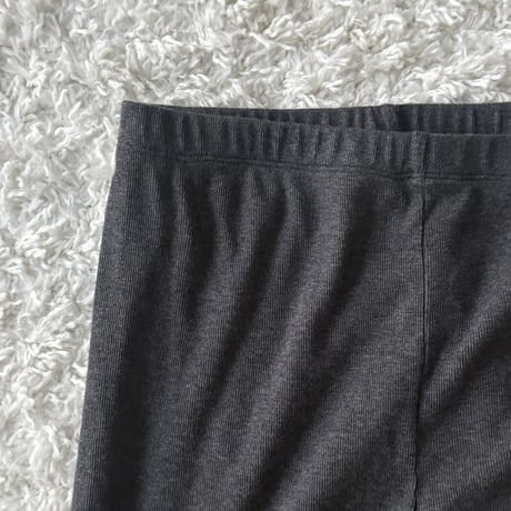 NO.86  COTTON SILK RIBBED SLIM PANTS  濃灰(無地)