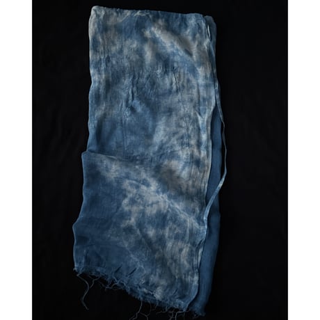 NO.98  LINEN GAUZE WRAP SKIRT  藍  濃い-陰陽-