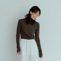 NO.85  COTTON SILK RIBBED TOP   濃灰(無地)