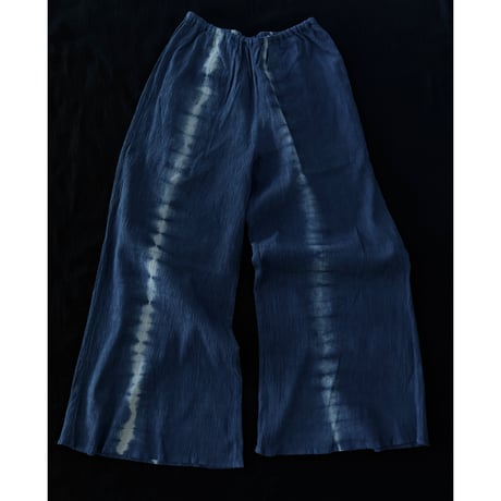 NO.  97 高島ちぢみ　SAMUE PANTS  藍  -線- 【SIZE 0】