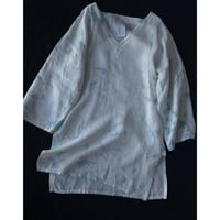NO.88 PREMIUM HEMP DRESS 藍   -花影-