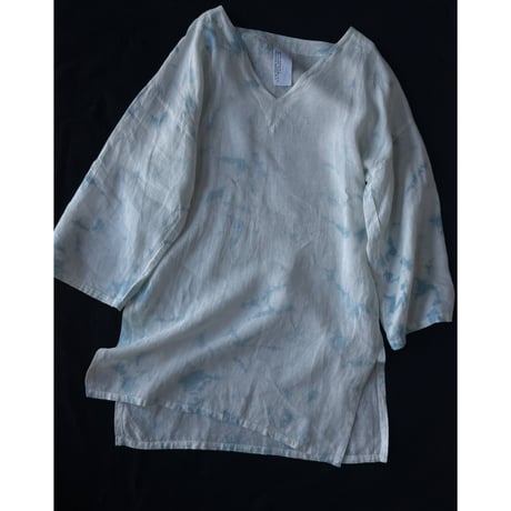 NO.88 PREMIUM HEMP DRESS 藍   -花影-