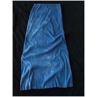 NO.75  RIB A-LINE MAXI SKIRT  藍  -静寂-