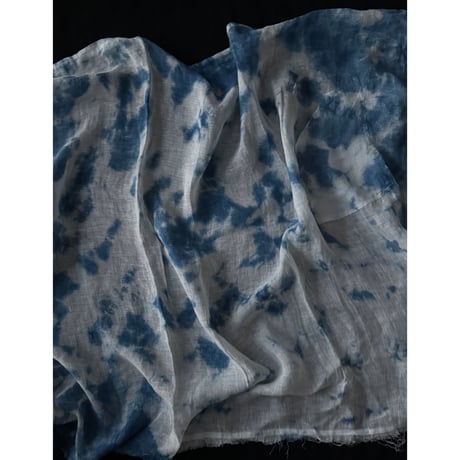 NO.98  LINEN GAUZE WRAP SKIRT  藍  -花影-