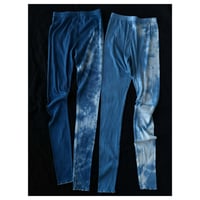 NO.86  COTTON SILK RIBBED SLIM PANTS  藍  -陰陽-   濃い / 淡い