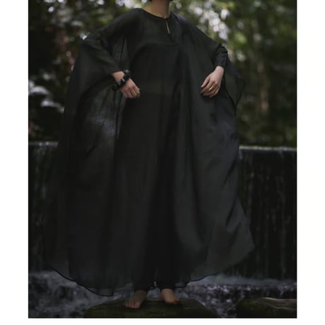 NO.64 RAMIE DRESS 黒　【8/25〜発送】
