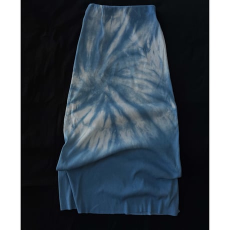 NO.75  RIB A-LINE MAXI SKIRT  藍  -魂-