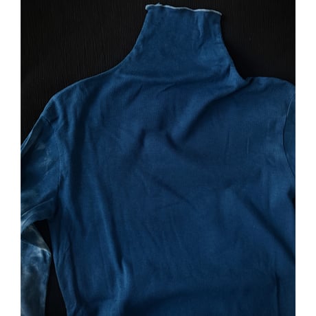 NO.85  COTTON SILK RIBBED TOP  藍  -陰陽-   濃い / 淡い