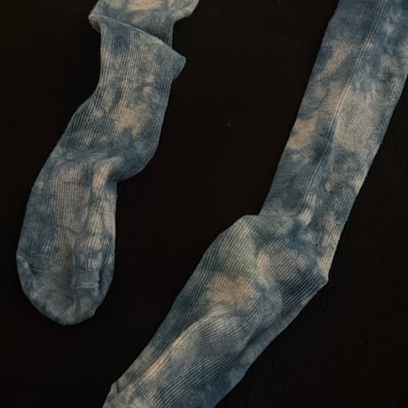 NO.124  COTTON  RIBBED  TIGHTS  藍  -花影-