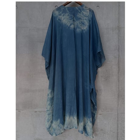 NO.64  RAMIE KAFTAN DRESS  藍  -陰陽-【SIZE0】
