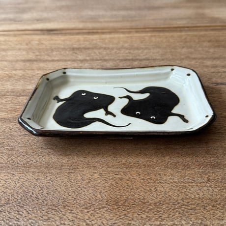 てつ工房 小島鉄平　長角皿 コ角A (約16×12cm)