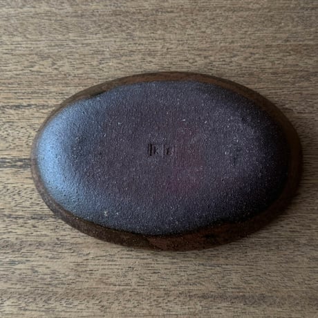 紀窯　中川紀夫　オーバル鉢 セイレーン押紋 K11A (約14×9cm)