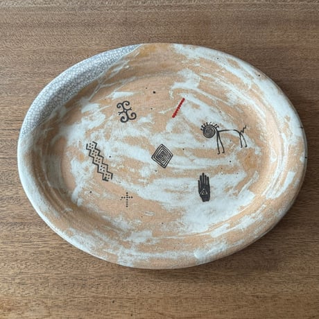 ツグムイロ　ビッグオーバル皿(白) T13A (約28.5×23cm)