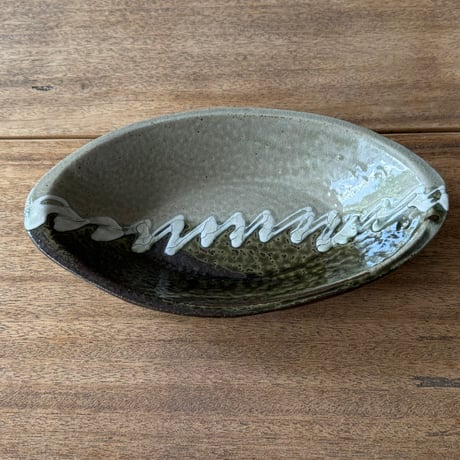 えのきだ窯 榎田智　カレー皿 エ9G (約27.5×16cm)