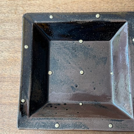 えのきだ窯 榎田智　角皿（大） エ16B (約21×21cm)